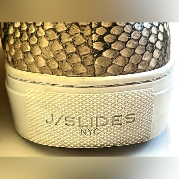 J/Slides NYC Snake Print Shoes Leather Upper Slip-On Sneakers Women’s Size 7 - Picture 15 of 16